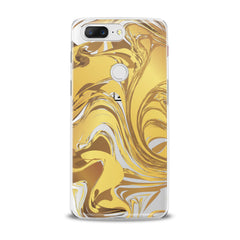 Lex Altern TPU Silicone OnePlus Case Golden Abstract Paint