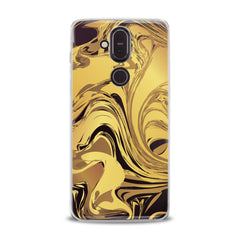 Lex Altern TPU Silicone Nokia Case Golden Abstract Paint