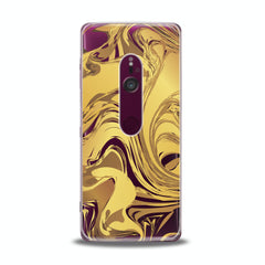Lex Altern TPU Silicone Sony Xperia Case Golden Abstract Paint