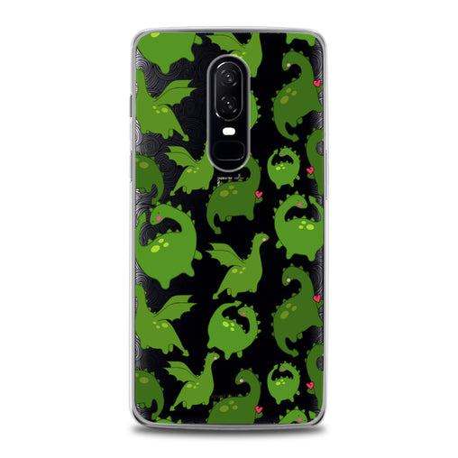 Lex Altern Kawaii Green Dinosaurs OnePlus Case
