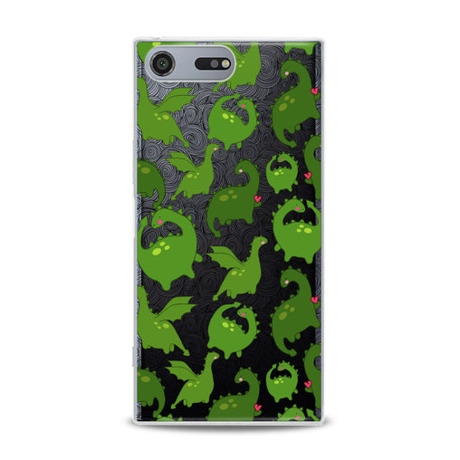 Lex Altern Kawaii Green Dinosaurs Sony Xperia Case