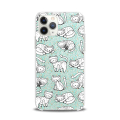 Lex Altern TPU Silicone iPhone Case White Drawing Cats