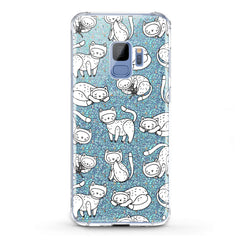 Lex Altern TPU Silicone Samsung Galaxy Case White Drawing Cats