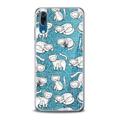 Lex Altern TPU Silicone Huawei Honor Case White Drawing Cats