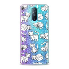 Lex Altern TPU Silicone Oppo Case White Drawing Cats