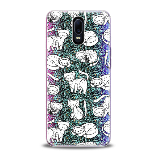 Lex Altern White Drawing Cats Oppo Case