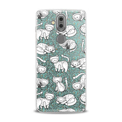 Lex Altern TPU Silicone Phone Case White Drawing Cats