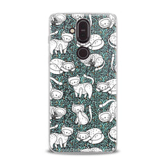 Lex Altern TPU Silicone Nokia Case White Drawing Cats