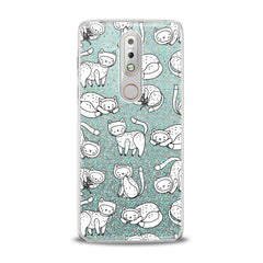 Lex Altern TPU Silicone Nokia Case White Drawing Cats