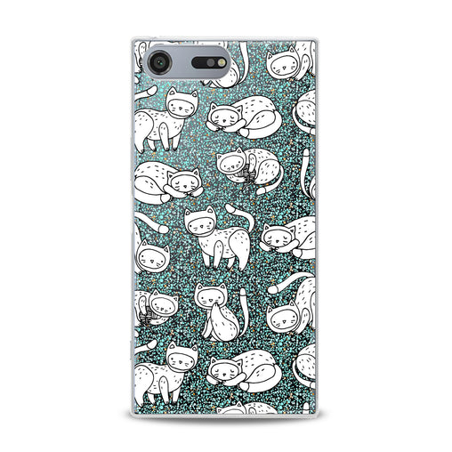 Lex Altern White Drawing Cats Sony Xperia Case