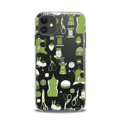 Lex Altern TPU Silicone iPhone Case Green Sewing Accessories