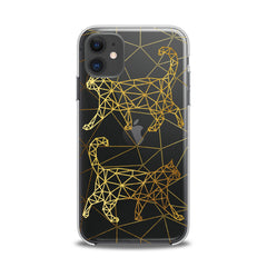 Lex Altern TPU Silicone iPhone Case Golden Geometric Cats