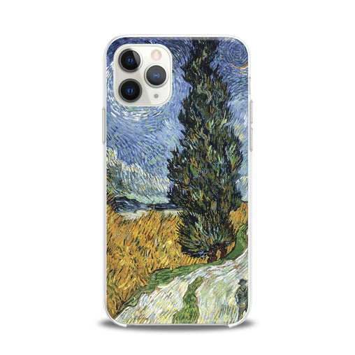 Lex Altern TPU Silicone iPhone Case Wheat Field with Cypresses