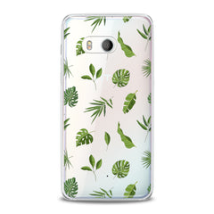 Lex Altern TPU Silicone HTC Case Green Tropical Leaves Art