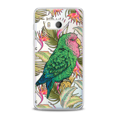Lex Altern TPU Silicone HTC Case Green Tropical Parrot