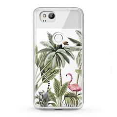 Lex Altern TPU Silicone Google Pixel Case Pink Flamingo Palms Art