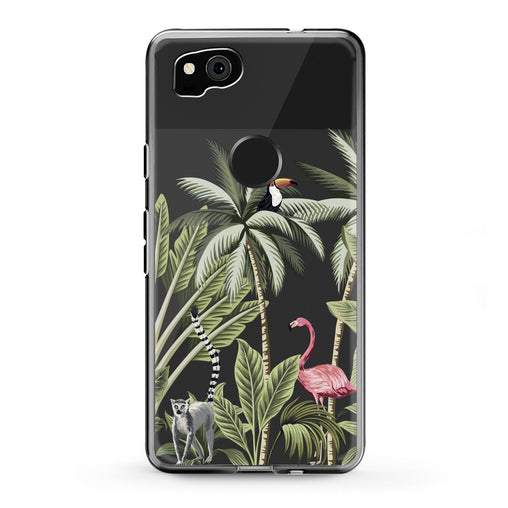 Lex Altern Google Pixel Case Pink Flamingo Palms Art