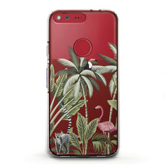 Lex Altern TPU Silicone Google Pixel Case Pink Flamingo Palms Art