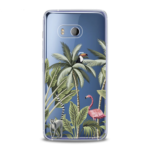 Lex Altern Pink Flamingo Palms Art HTC Case
