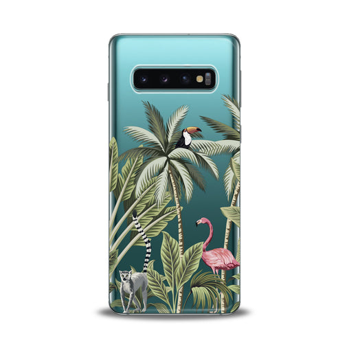 Lex Altern Pink Flamingo Palms Art Samsung Galaxy Case