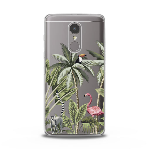 Lex Altern Pink Flamingo Palms Art Lenovo Case