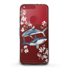Lex Altern TPU Silicone Google Pixel Case Floral Shark