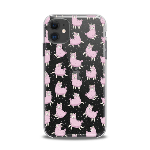 Lex Altern TPU Silicone iPhone Case Pink Alpaca Pattern