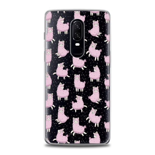 Lex Altern TPU Silicone OnePlus Case Pink Alpaca Pattern