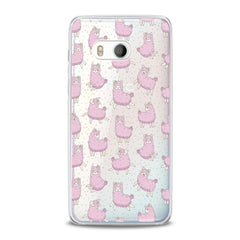 Lex Altern TPU Silicone HTC Case Pink Alpaca Pattern
