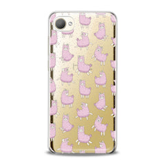 Lex Altern TPU Silicone HTC Case Pink Alpaca Pattern