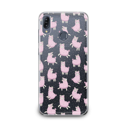 Lex Altern TPU Silicone Asus Zenfone Case Pink Alpaca Pattern