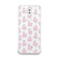 Lex Altern TPU Silicone Asus Zenfone Case Pink Alpaca Pattern