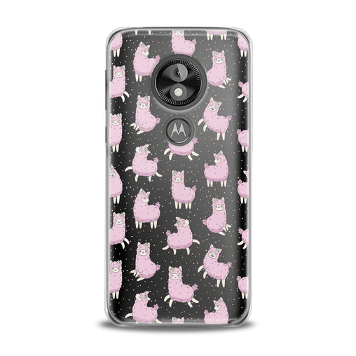 Lex Altern TPU Silicone Motorola Case Pink Alpaca Pattern