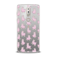 Lex Altern TPU Silicone Nokia Case Pink Alpaca Pattern