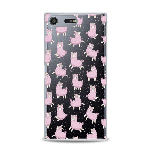Lex Altern TPU Silicone Sony Xperia Case Pink Alpaca Pattern