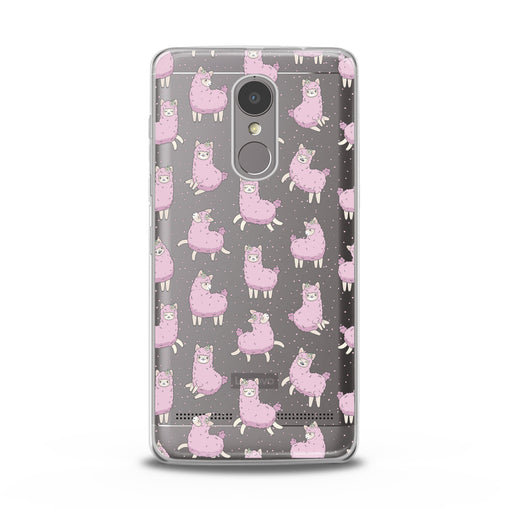 Lex Altern TPU Silicone Lenovo Case Pink Alpaca Pattern