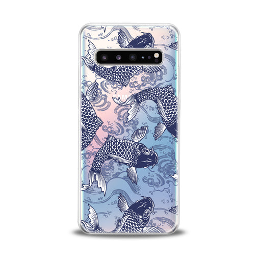 Lex Altern TPU Silicone Samsung Galaxy Case Blue Koi Fishes