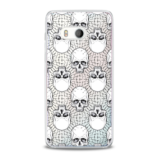 Lex Altern TPU Silicone HTC Case White Skulls