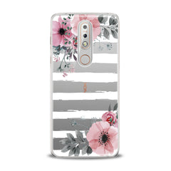 Lex Altern TPU Silicone Nokia Case Striped Floral