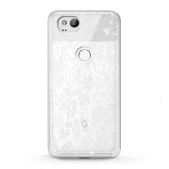 Lex Altern TPU Silicone Google Pixel Case White Floral Pattern