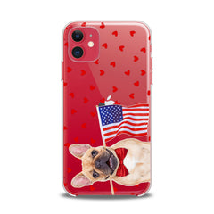 Lex Altern TPU Silicone iPhone Case Bulldog with USA Flag