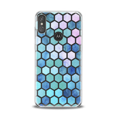 Lex Altern TPU Silicone Motorola Case Blue Honeycomb