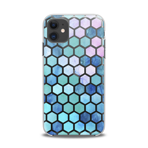 Lex Altern TPU Silicone iPhone Case Blue Honeycomb