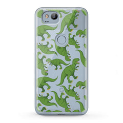 Lex Altern TPU Silicone Google Pixel Case Green Dinosaurs