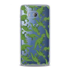 Lex Altern TPU Silicone HTC Case Green Dinosaurs