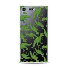 Lex Altern TPU Silicone Sony Xperia Case Green Dinosaurs