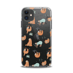 Lex Altern TPU Silicone iPhone Case Sleepy Orange Sloths