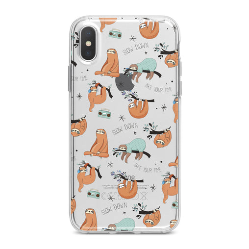 Lex Altern Sleepy Orange Sloths Phone Case for your iPhone & Android phone.