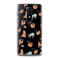 Lex Altern TPU Silicone OnePlus Case Sleepy Orange Sloths