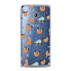 Lex Altern TPU Silicone HTC Case Sleepy Orange Sloths